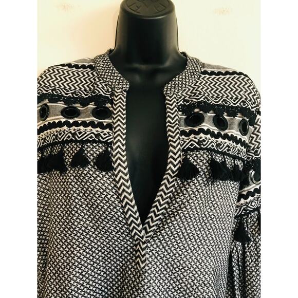 DodoBarOr Peasant Top Nathaniel Cotton V-Neck Boho Festival Pom Pom Girlcore, M - Picture 5 of 14